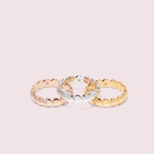 Kate Spade stackable heart rings size 6